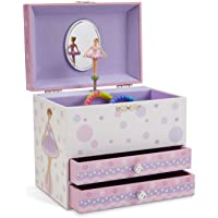 Los mejores  - Jewelkeeper - Joyero Musical Rosa y Blanco con Bailarina- Equipado de 2 Cajones Extraíbles - Melodía del Lago de los…
